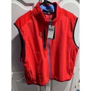 Ralph Lauren RLX Golf Vest Men’s XL Red Blue Wicking Zip Front MSRP $168